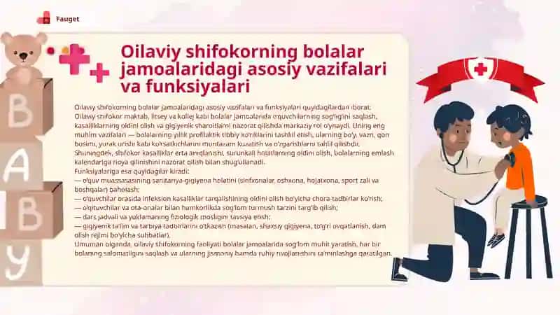 Tashkillashtirilgan bolalar jamoalarida oilaviy shifokor ishining gigiyenik jihatlari 4