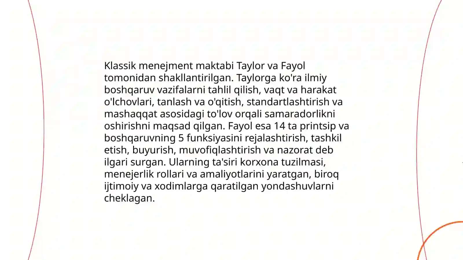 Menejmentning rivojlanish tarixi va hozirgi holati 4