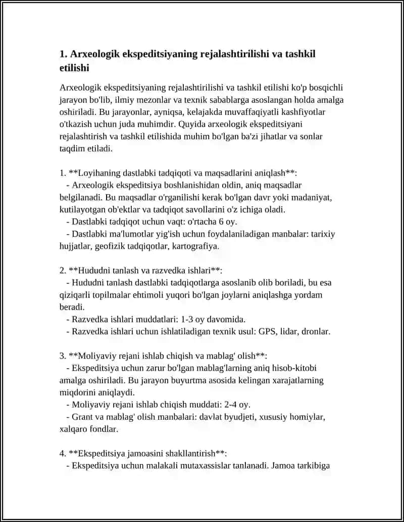 ARXEOLOGIK EKSPEDITSIYASILAR VA ARXEOLOGIK QAZISH ISHLARI 4