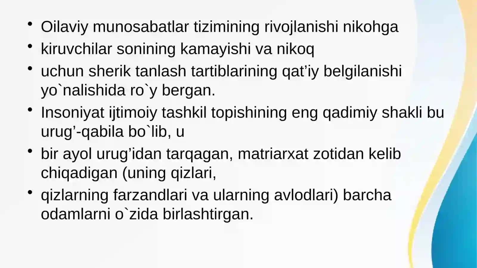 Oila institutining rivojlanish tarixi 4