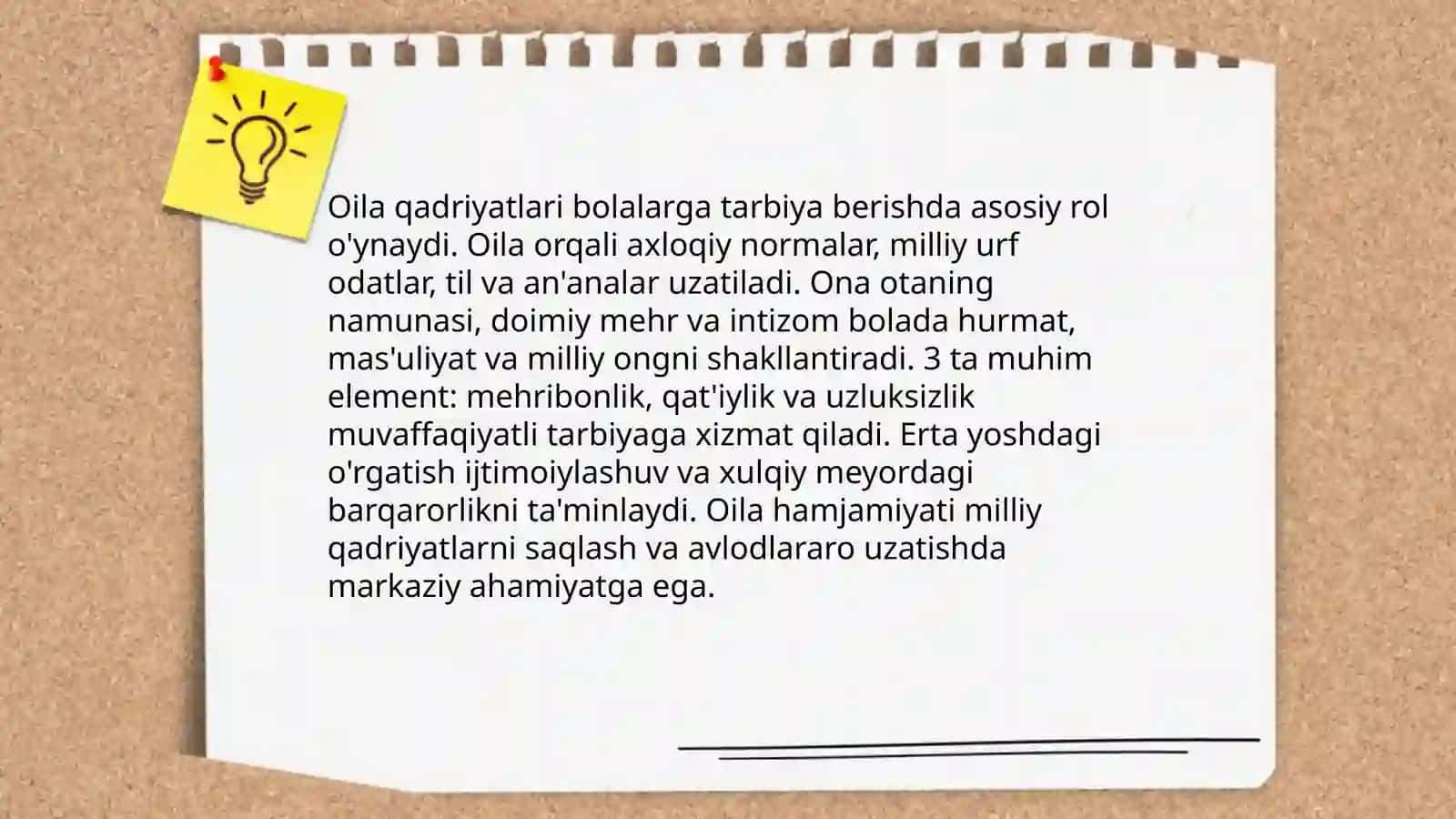 Tarbiya fanidan Milliy urf odat, qadriyat va ananalar tarbiya asosi mavzusida 4