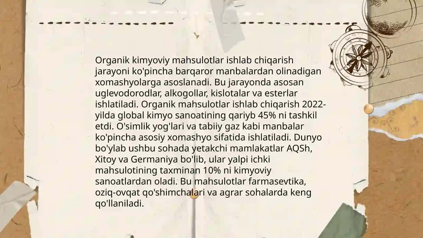 O'zbekiston kimyo sanoatida ishlab chiqariladigan mahsulotlar va kimyoviy ishlab chiqarish usullarini rivojlantirish konsepsiyasi 4