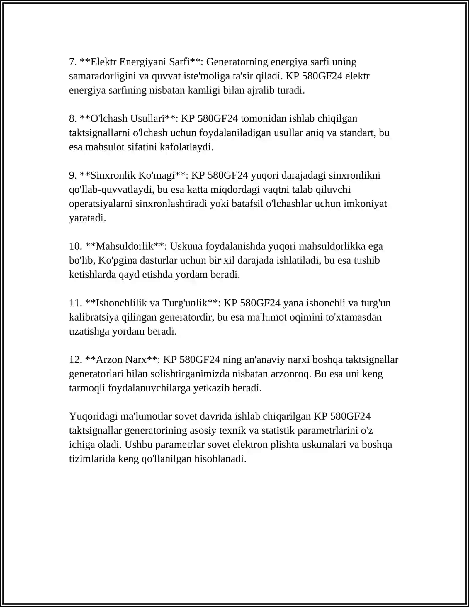 MUSTAQIL ISH Mavzu: KP 580GF24 TAKT SIGNALLAR GENERATORINI ISHLATISH 4