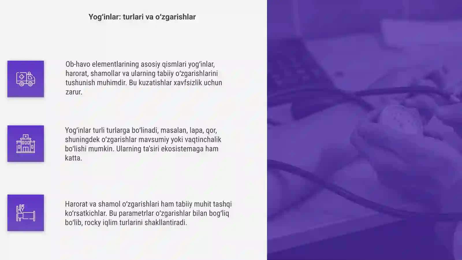 Obi-havi elementlari yoginlar temperatura shamollar va ulardagi tabiiy oʻzgarishlarni anglash 4