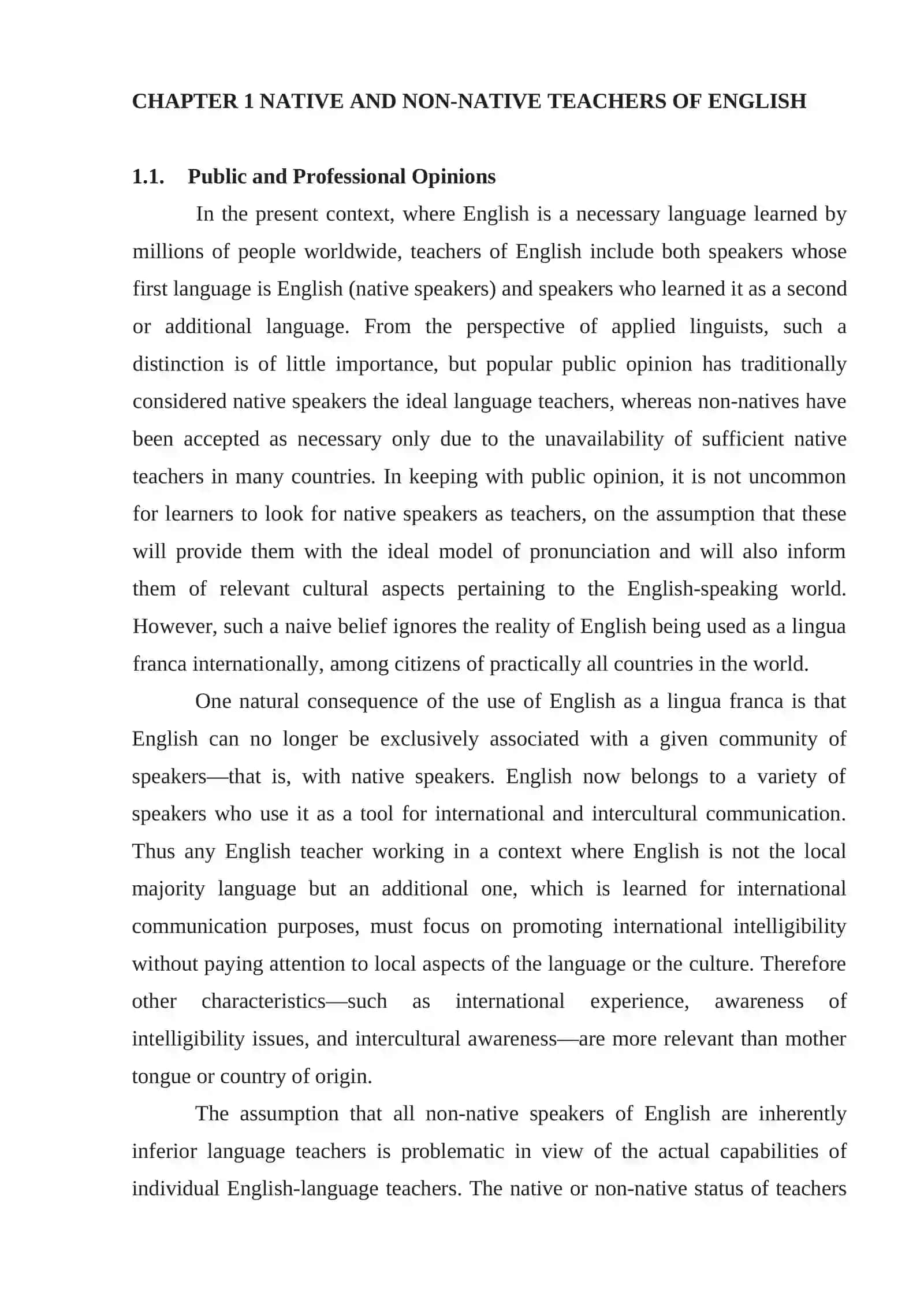 THE DIFFERENCE BETWEEN NON- NATIVE TEACHERS AND NATIVE TEACHERS' METHODS IN FOREIGN LANGUAGE TEACHING 4
