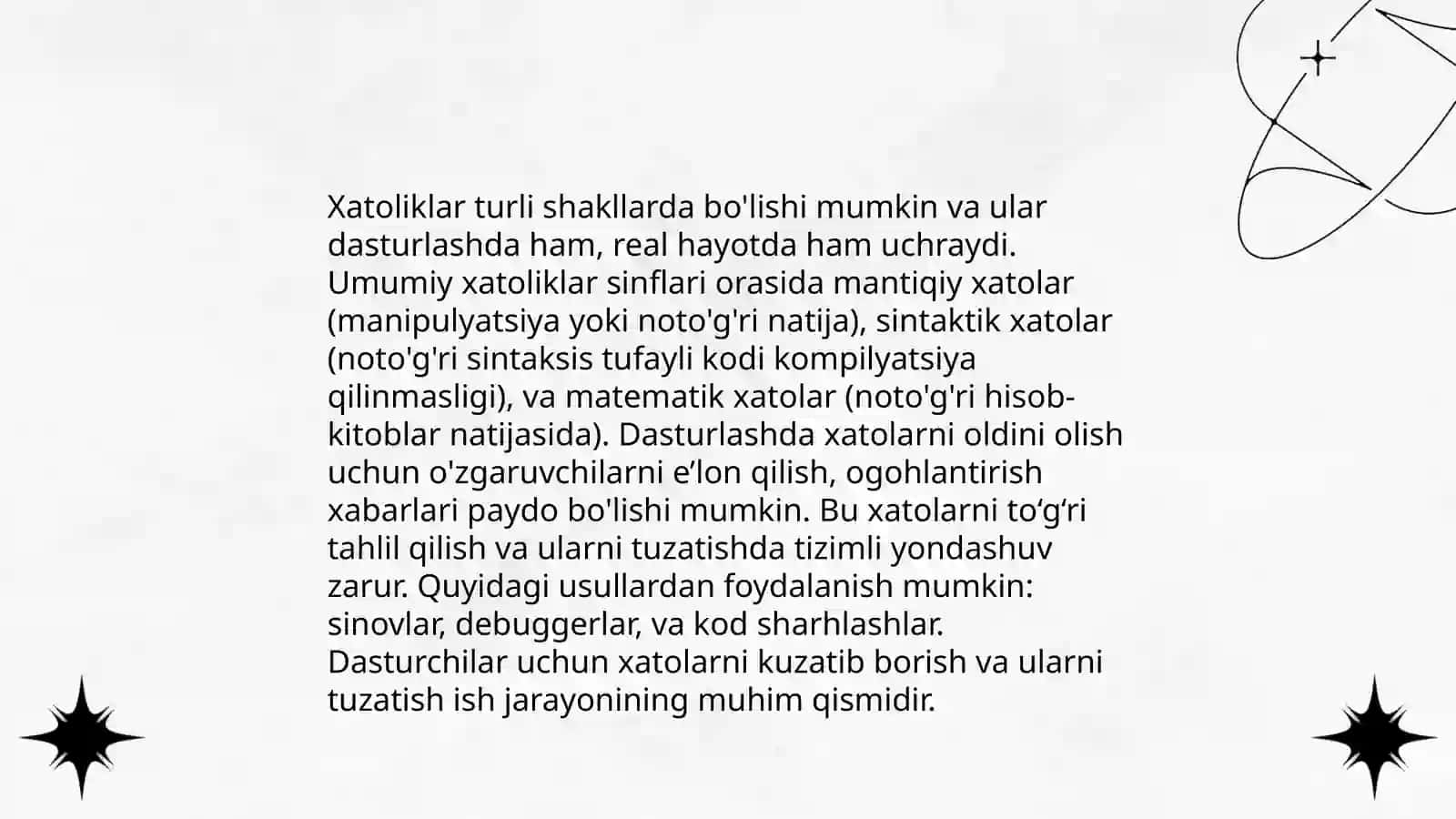 Xatoliklarni boshqarish 4