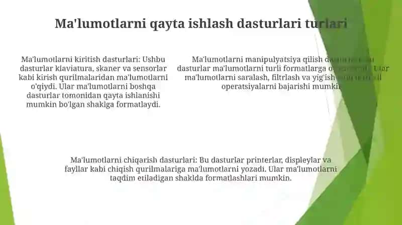 Ma'lumotlarni Qayta Ishlash Dasturlari 4