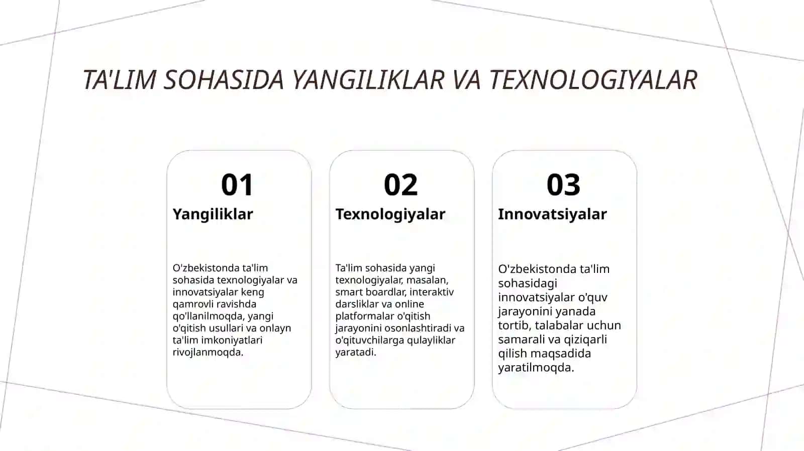 O‘zbekiston Respublikasida ta'lim sohasida amalga oshirilgan islohotlar 4