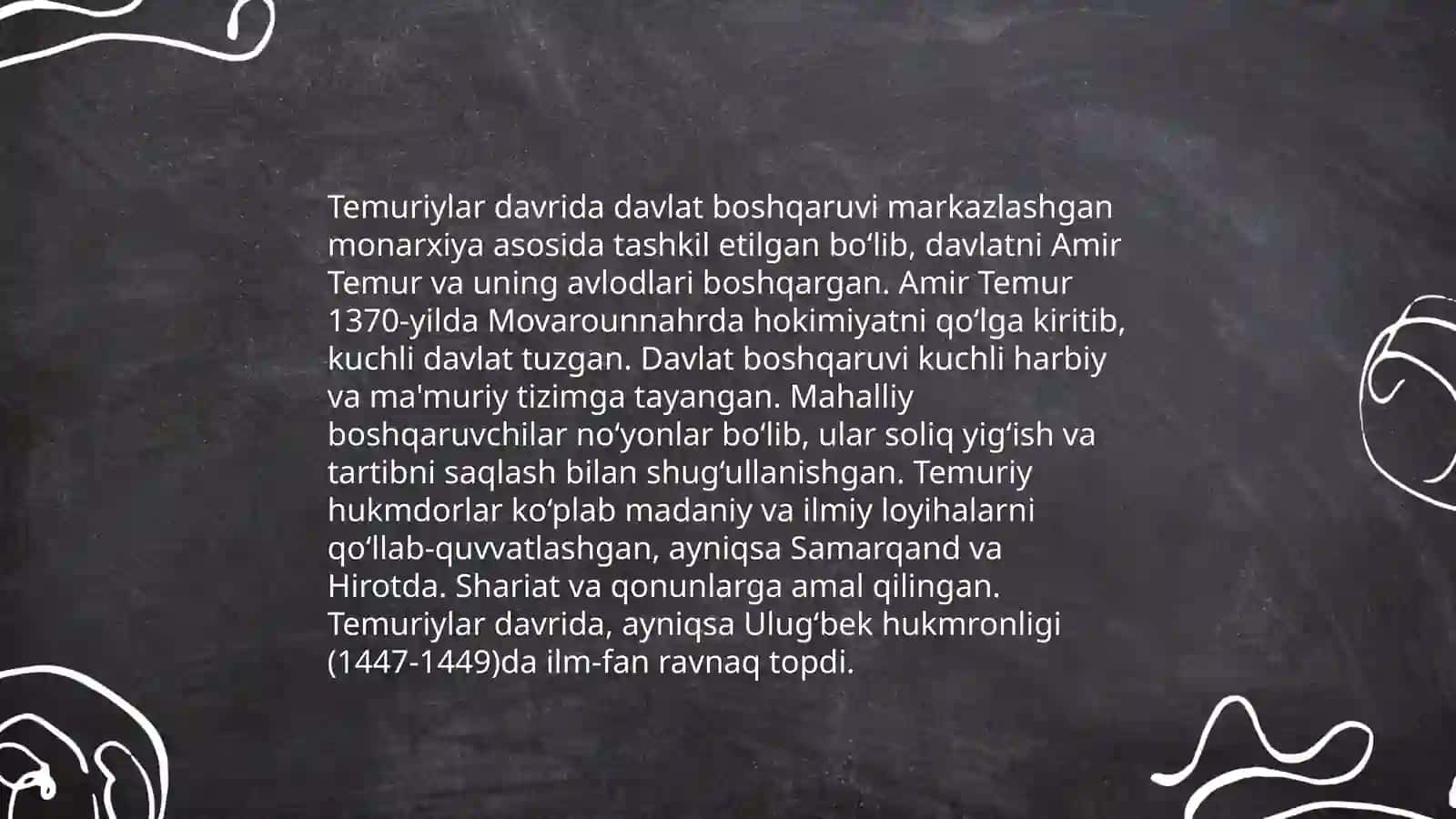 Amir Temur va Temuriylar davlati va huquqi 4