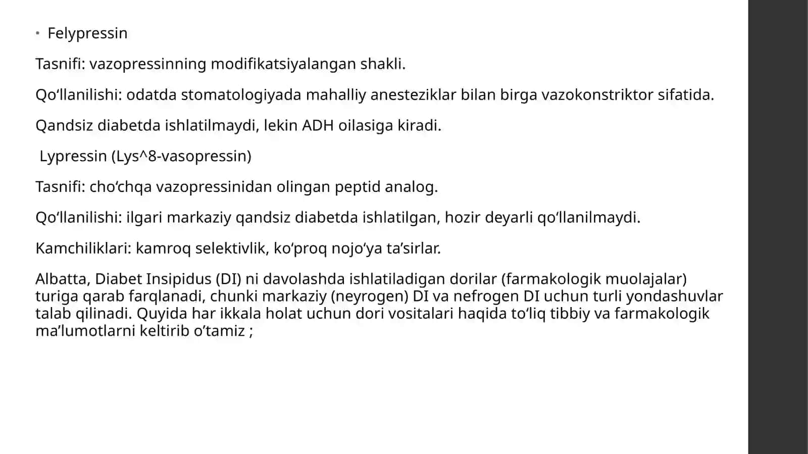 Qandsizdiabetda ishlatiladigan dorilar farmakologiyasi 4