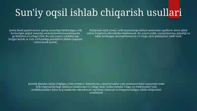 Sun'Iy Oqsil Moddalarni Ishlab Chiqarish Va Kelgusidagi Imkoniyatlar 4
