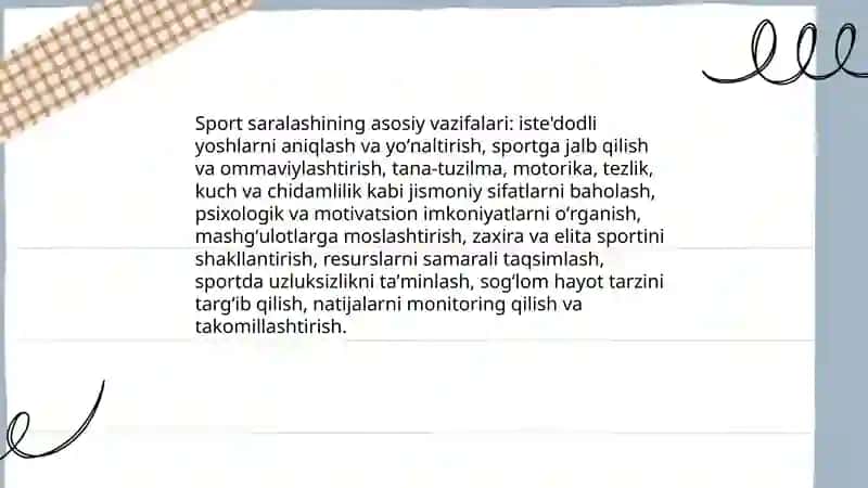 Sport saralashining taʼrifi va maqsadi 4