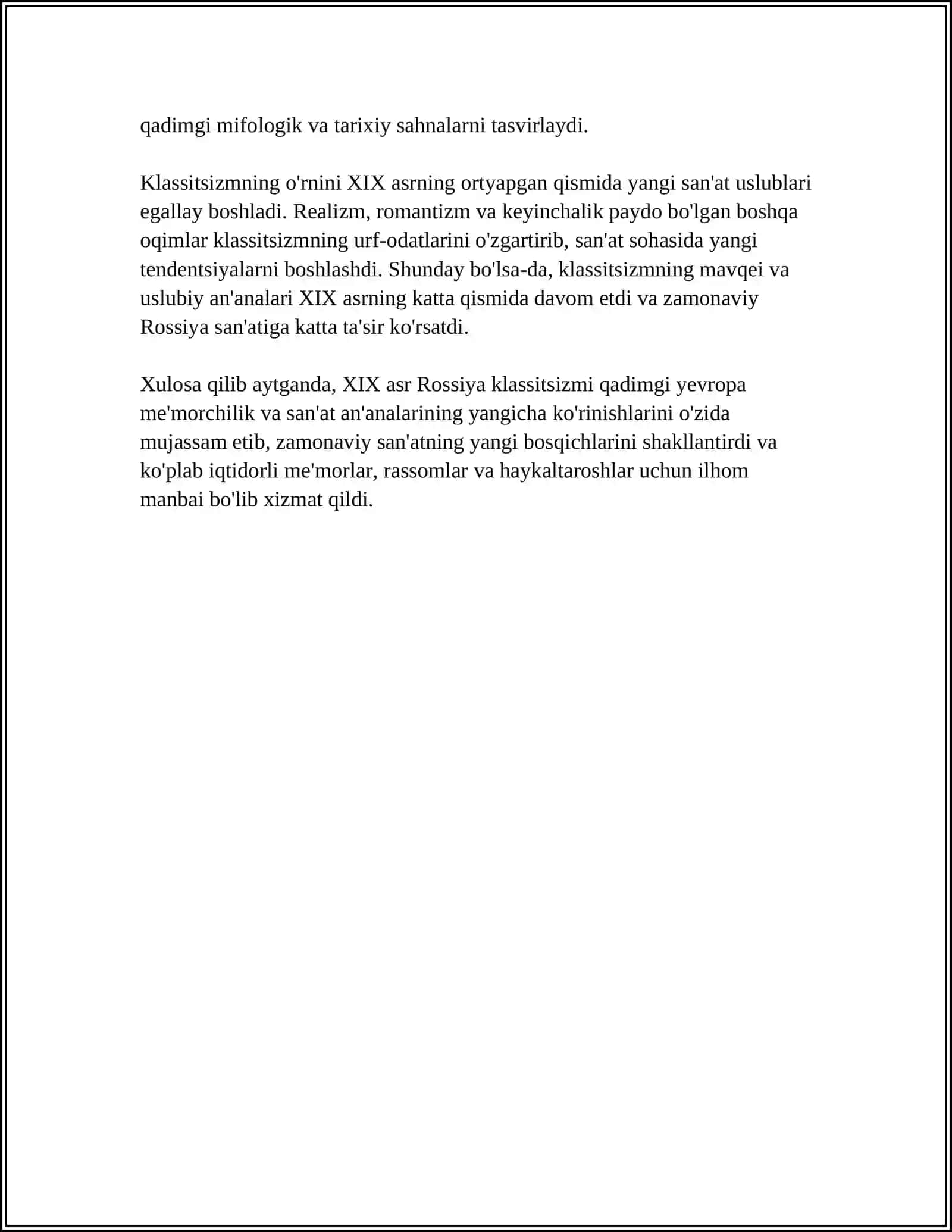 XIX - XX ASRLAR ROSSIYA SAN`ATI MAVZUSI YUZASIDAN REFERAT YOZISH 4