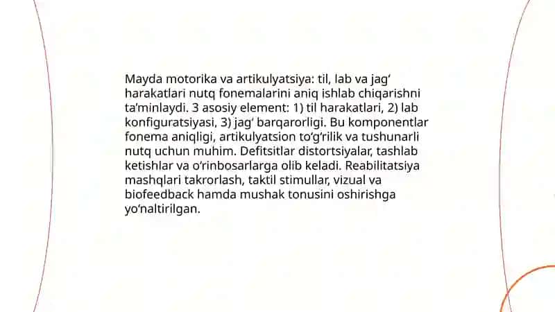 Turli nutq buzilishlarida umumiy va mayda matorikaning ahamiyati 4