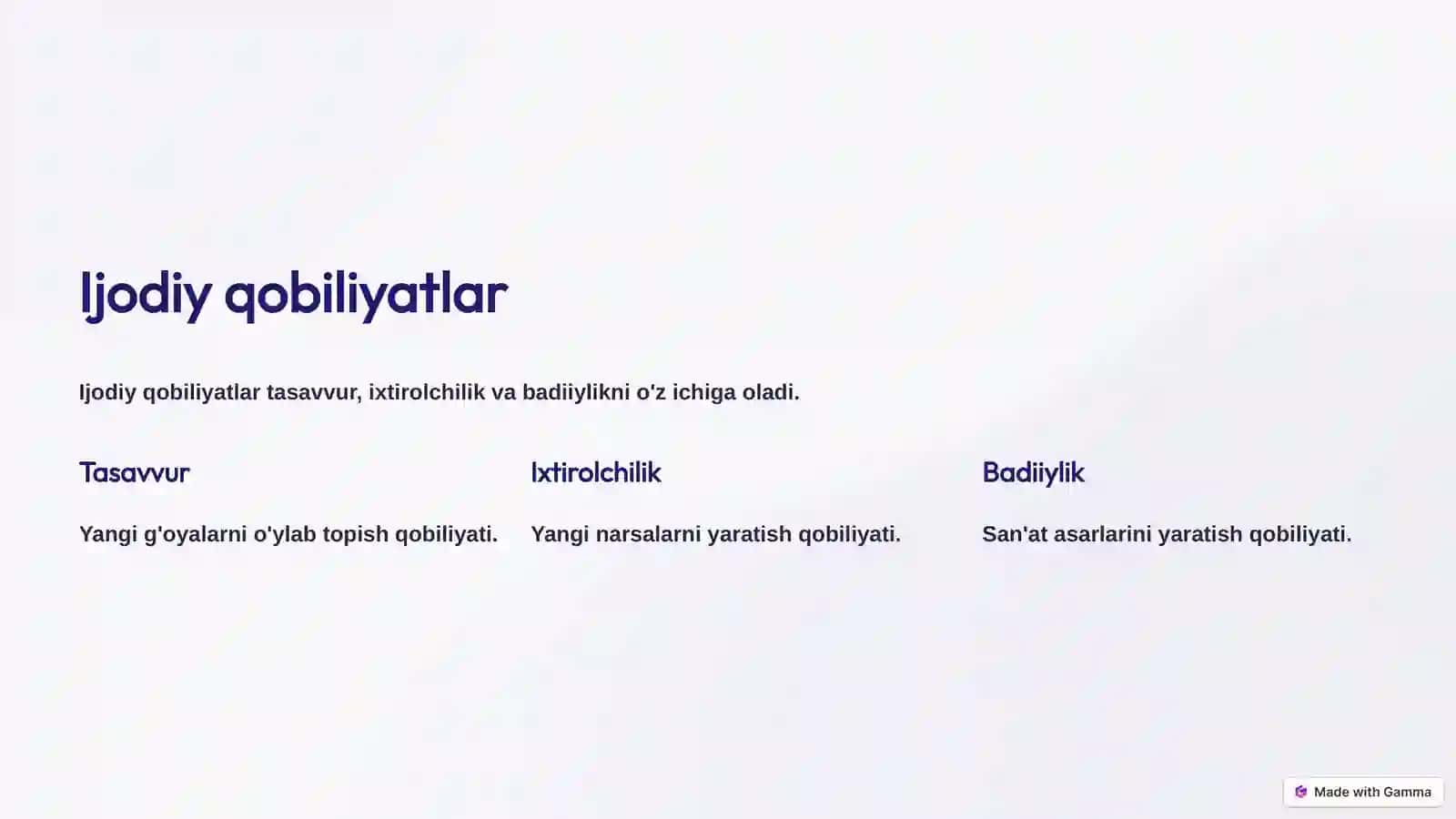Qobiliyat Turlari 4