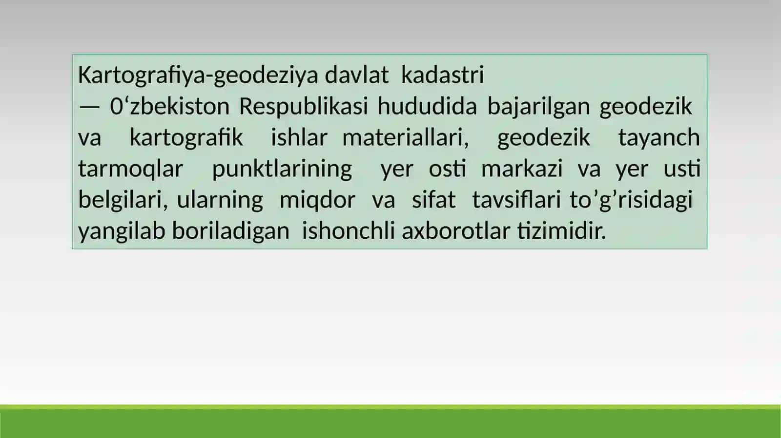 DAVLAT KADASTRLARI ASOSLARI 4