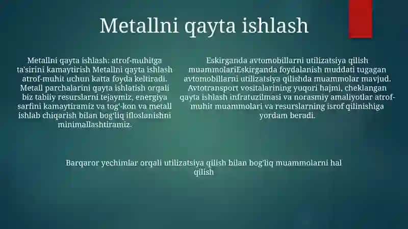 Eskirgan Avtomobilning Utilizatsiya Qilish Muammolari 4