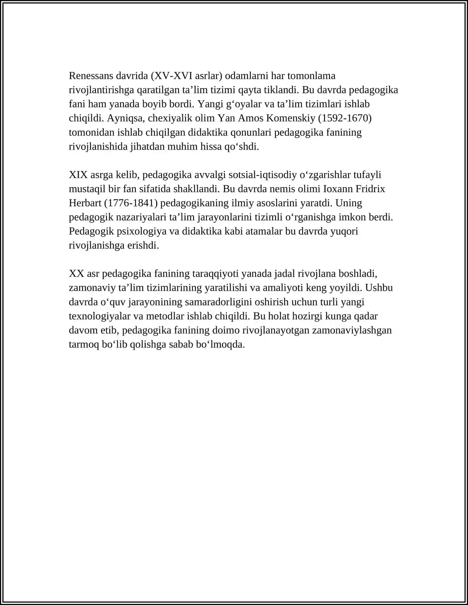 PEDAGOGIKA TARIXI FANINING MAQSAD VA VAZIFASI. FANNING OB'EKTI VA PREDMETI 4