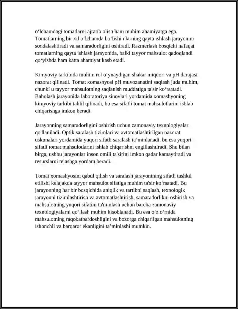 TOMAT MAHSULOTLARINI TAYORLASH VA QADOQLASH TEXNOLOGIYASI 4