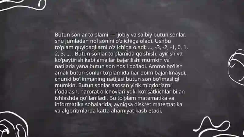 Natural Sonlar Hisoblash 4