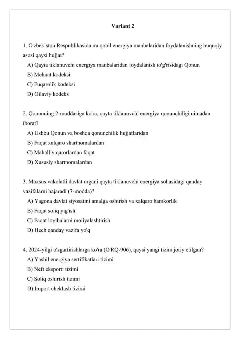 Qayta tiklanuvchi energiya manbalaridan foydalanish tushunchasi va uning huquqiy tartibi 4