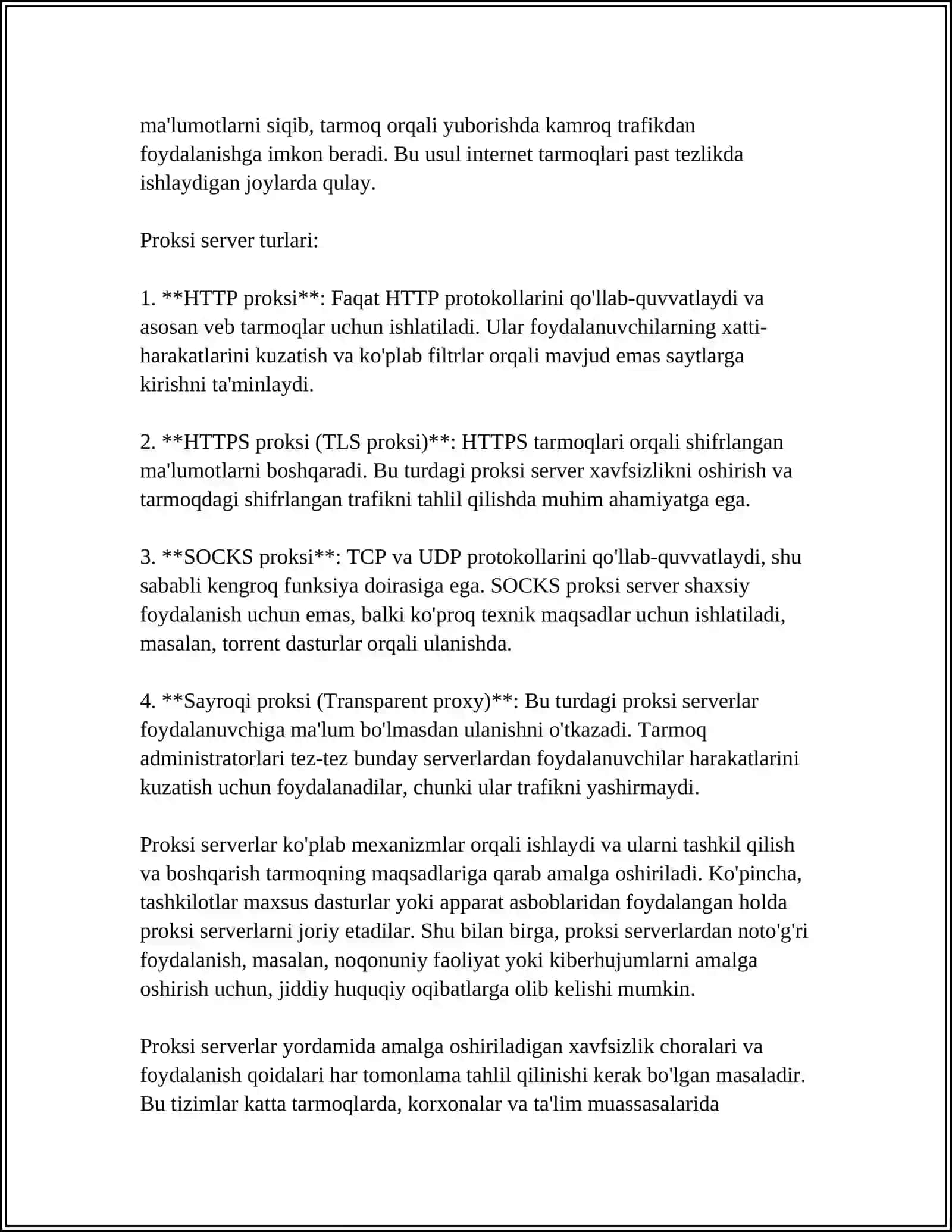 WINDOWS OPERATSION TIZMIDA PROKSI SERVER XIZMATINI ÕRNATISH VA SOZLASH 4