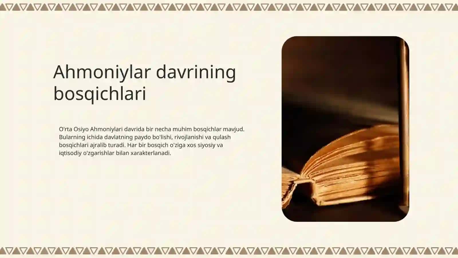 O'rta Osiyo Ahmoniylardavlatitarkibida(mill.avv.VI-IVasrlar) 4