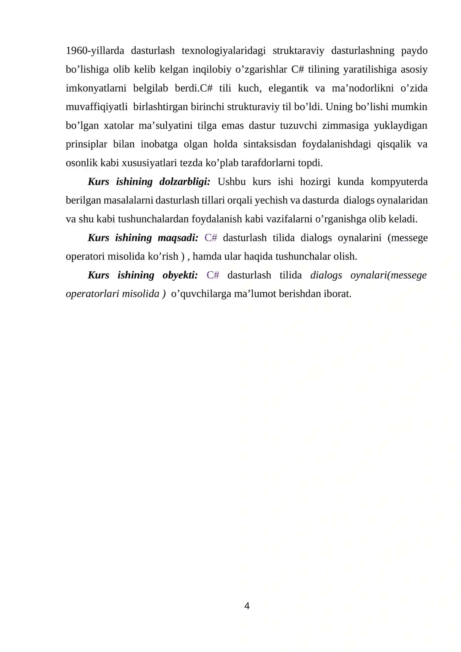 Dasturlash asoslari - C# tilida Dialog oynalari tuzish 4