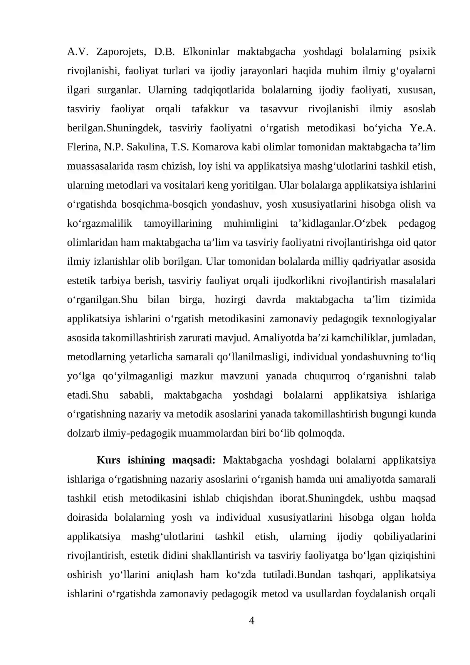 TASVIRIY FAOLIYATGA O’RGATISH METODIKASI 4