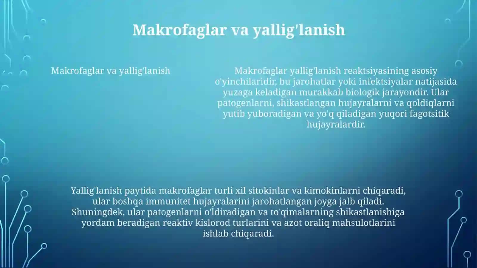 Yallig Lanish Reaktsiyasi Vagtida Hujayralarning O'ZaroTa'Siri 4