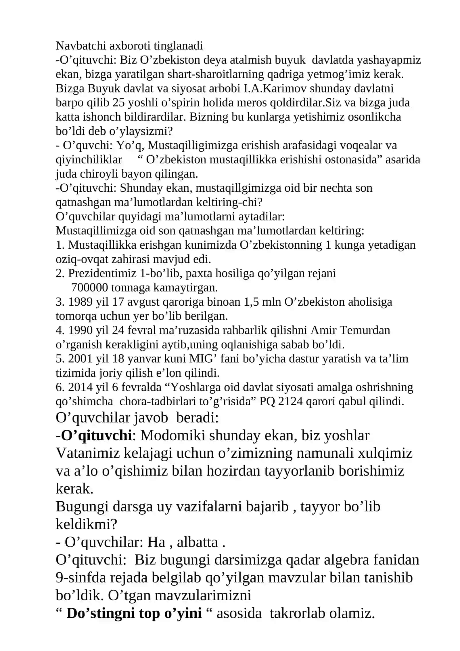 9-sinf Algebra fanidan Kvadrat funksiyaning ta'rifi dars ishlanma 4