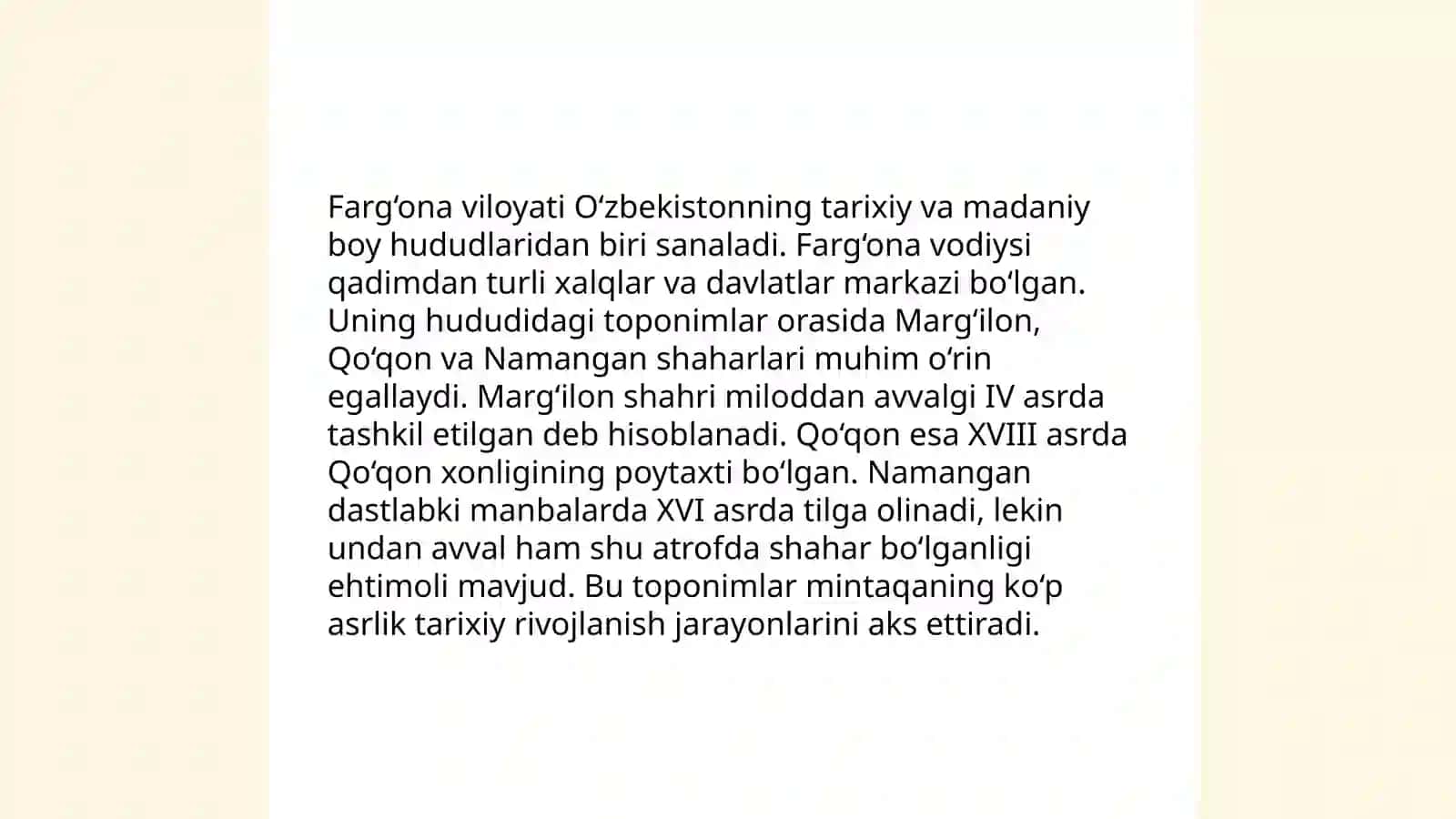 Fargona viloyati toponimlari 4