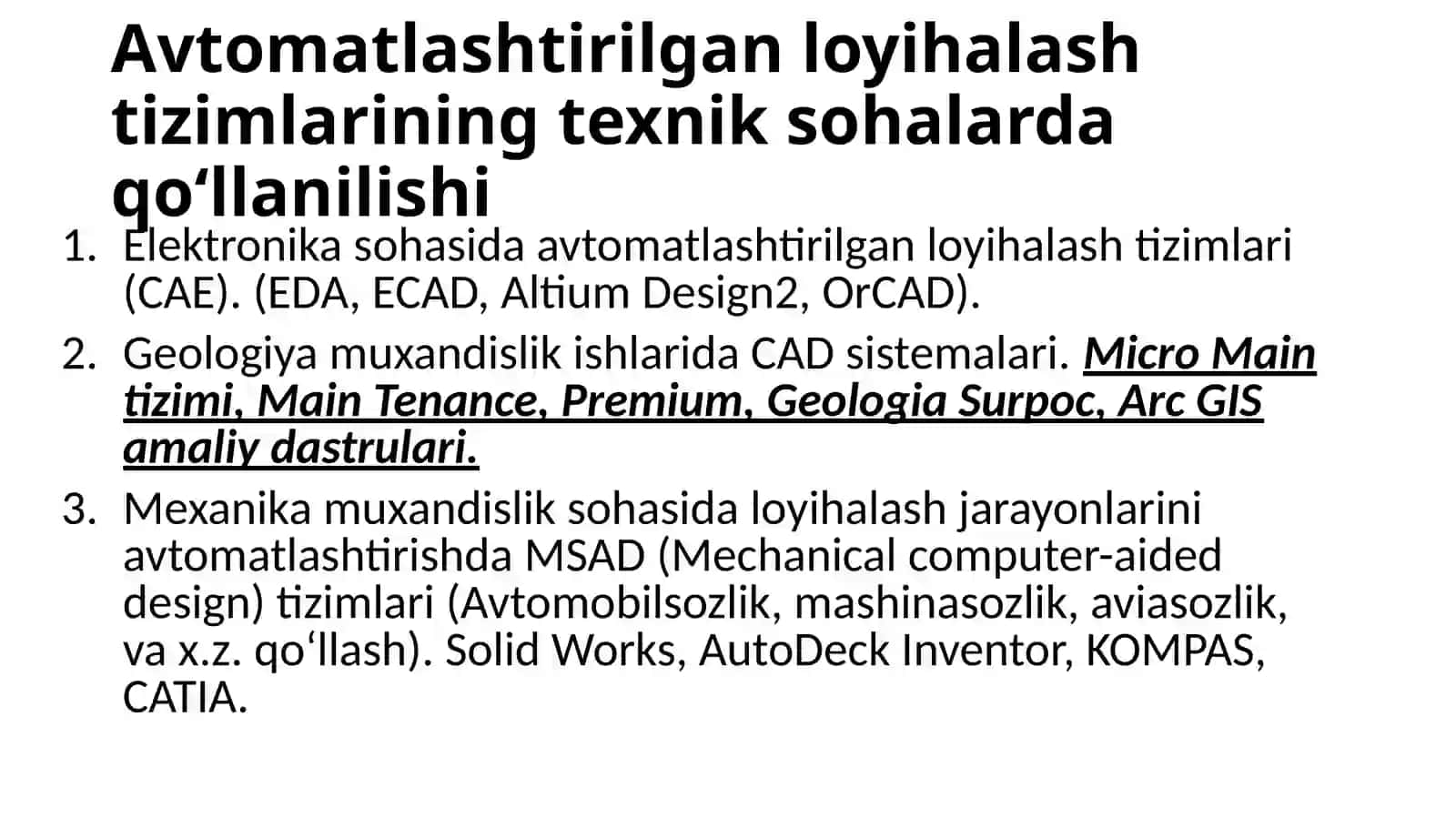 Qurilishda avtomatlashtirilgan loyihalash tizimlari (AutoCAD) 4
