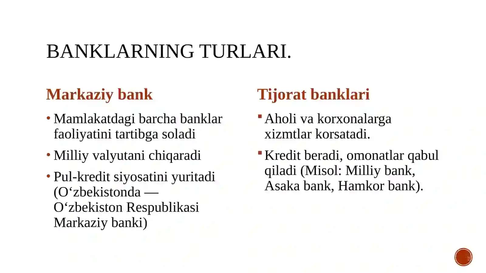 Tijorat banklarining funksiyalari va operatsiyalari 4