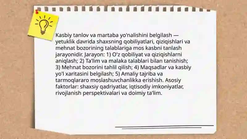 Yetuklik davri. Kasbiy faoliyat 4
