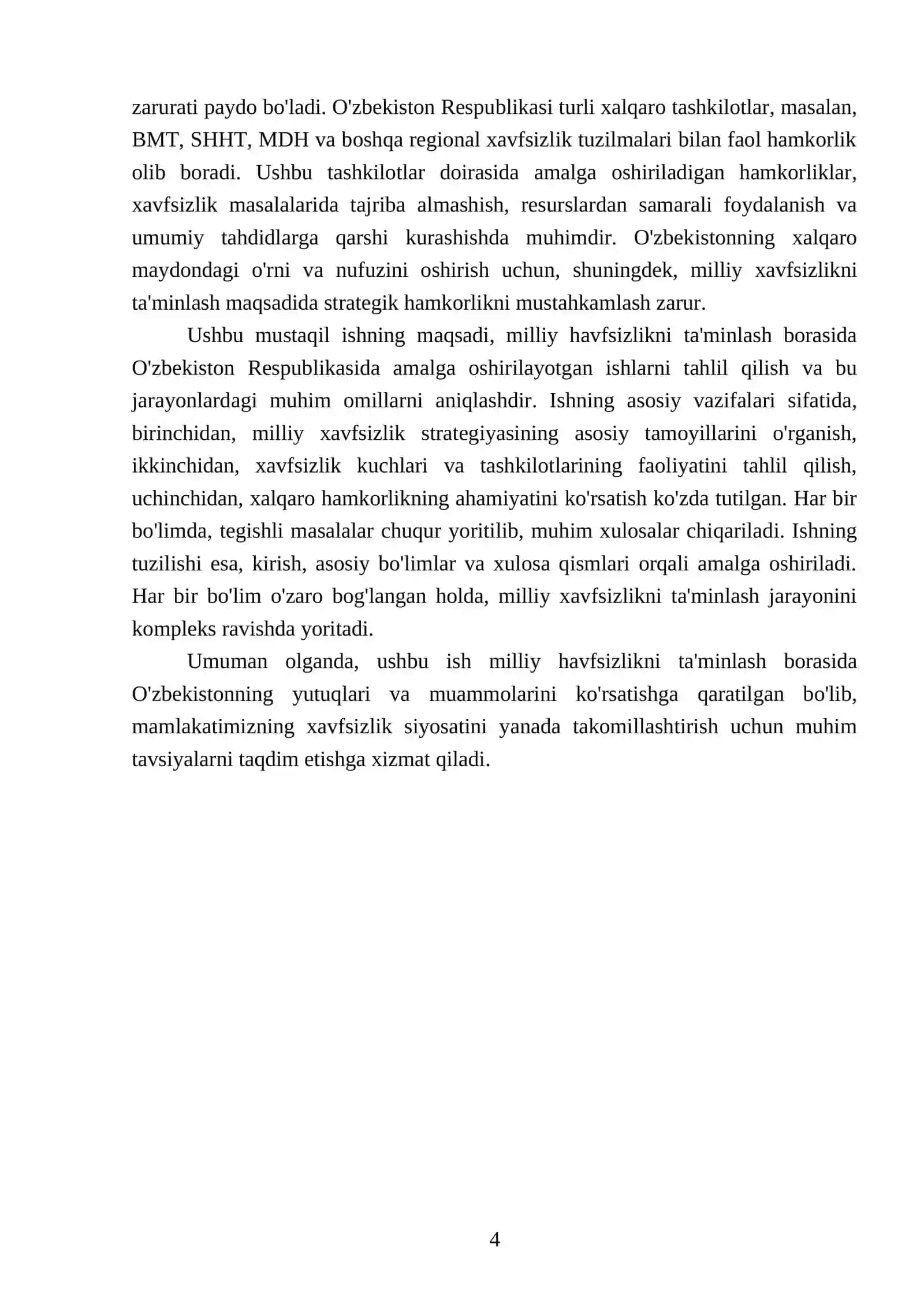 Milliy havsizlikni ta'minlash borasida amalga oshirilayotgan ishlar 4
