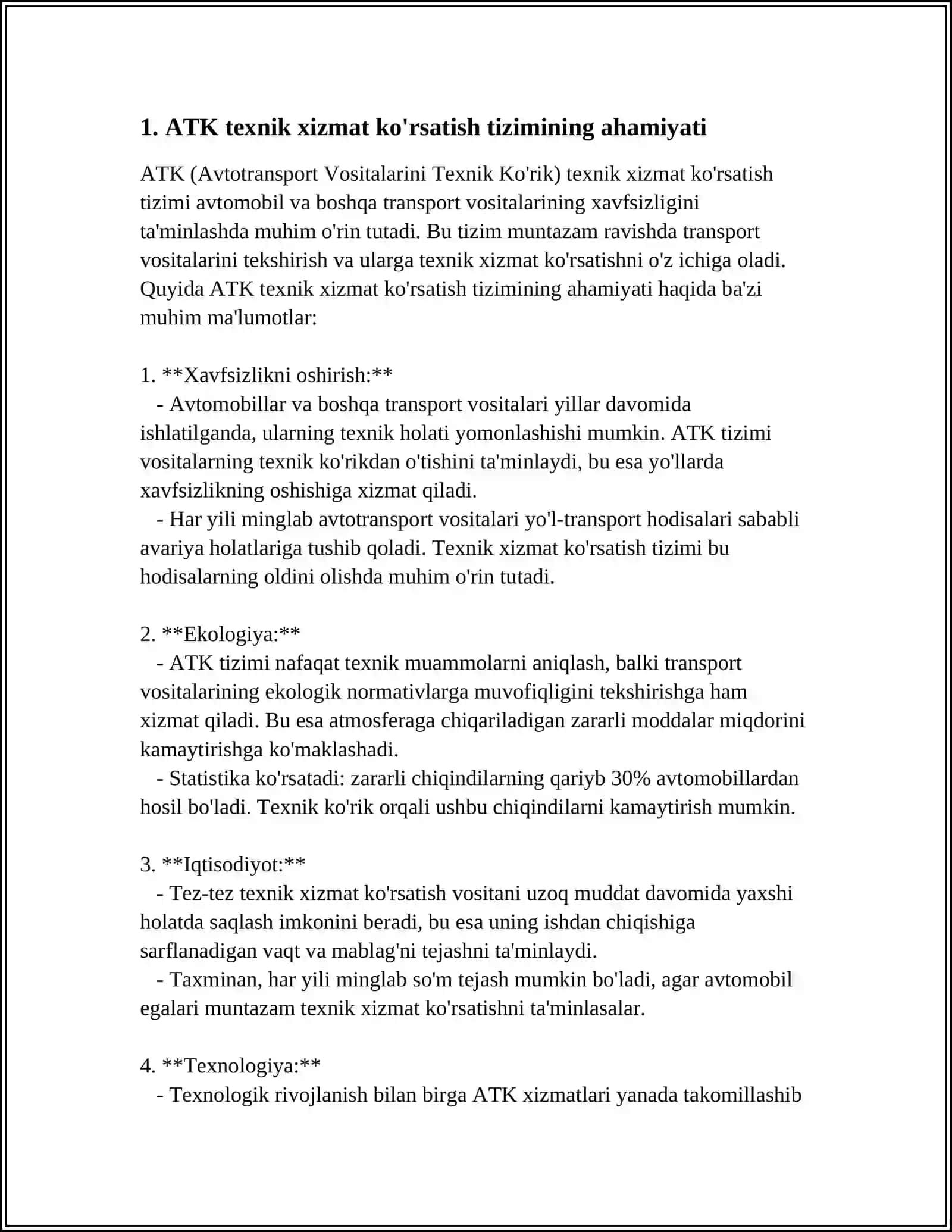 ATK TEXNIK XIZMATINI MARKAZLASHGAN TIZIMINING TARKIBI QANDAY 4
