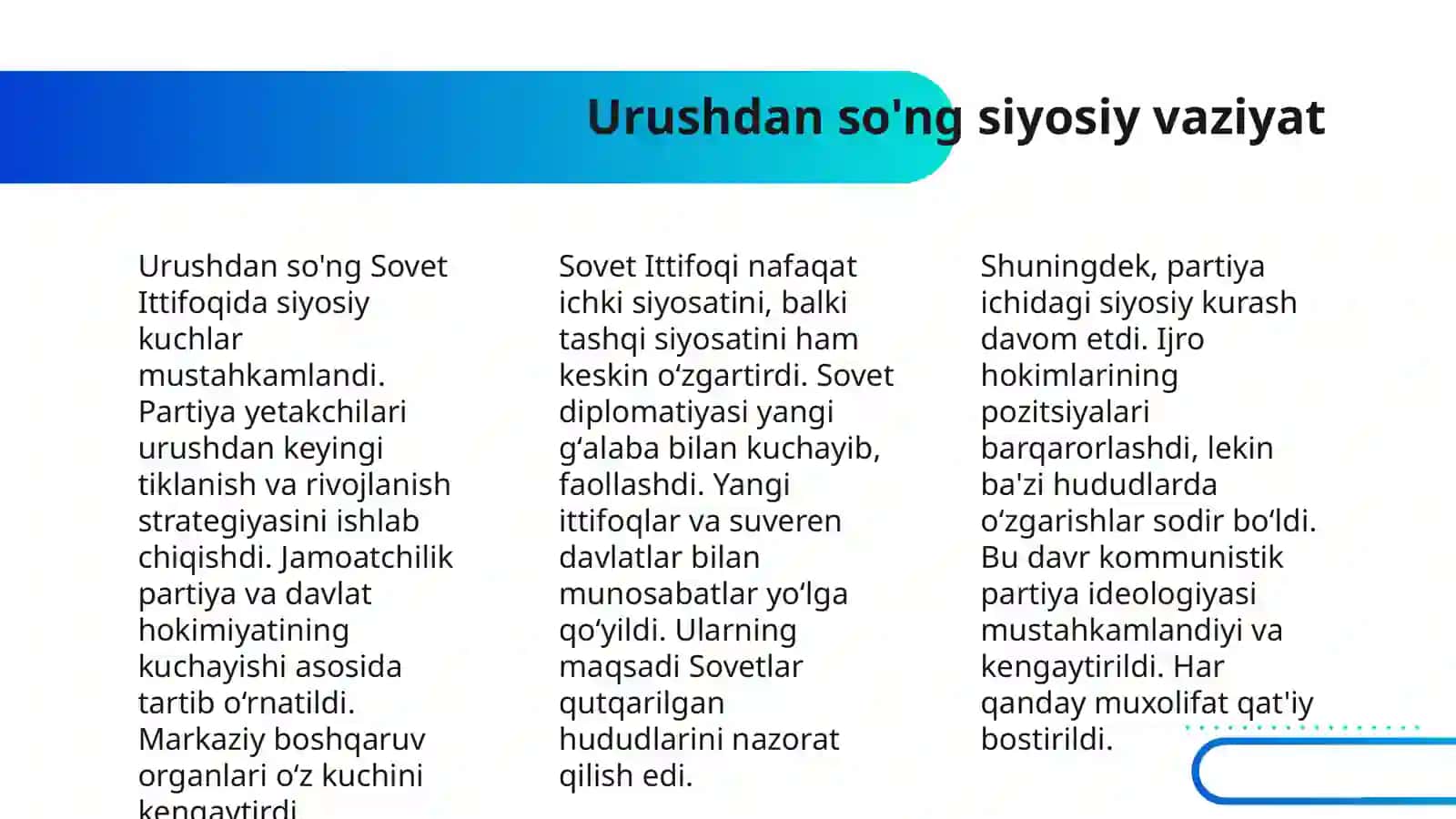 2-JAHON URUSHIDAN SO'NG SOVETLAR MAMLAKATI 4