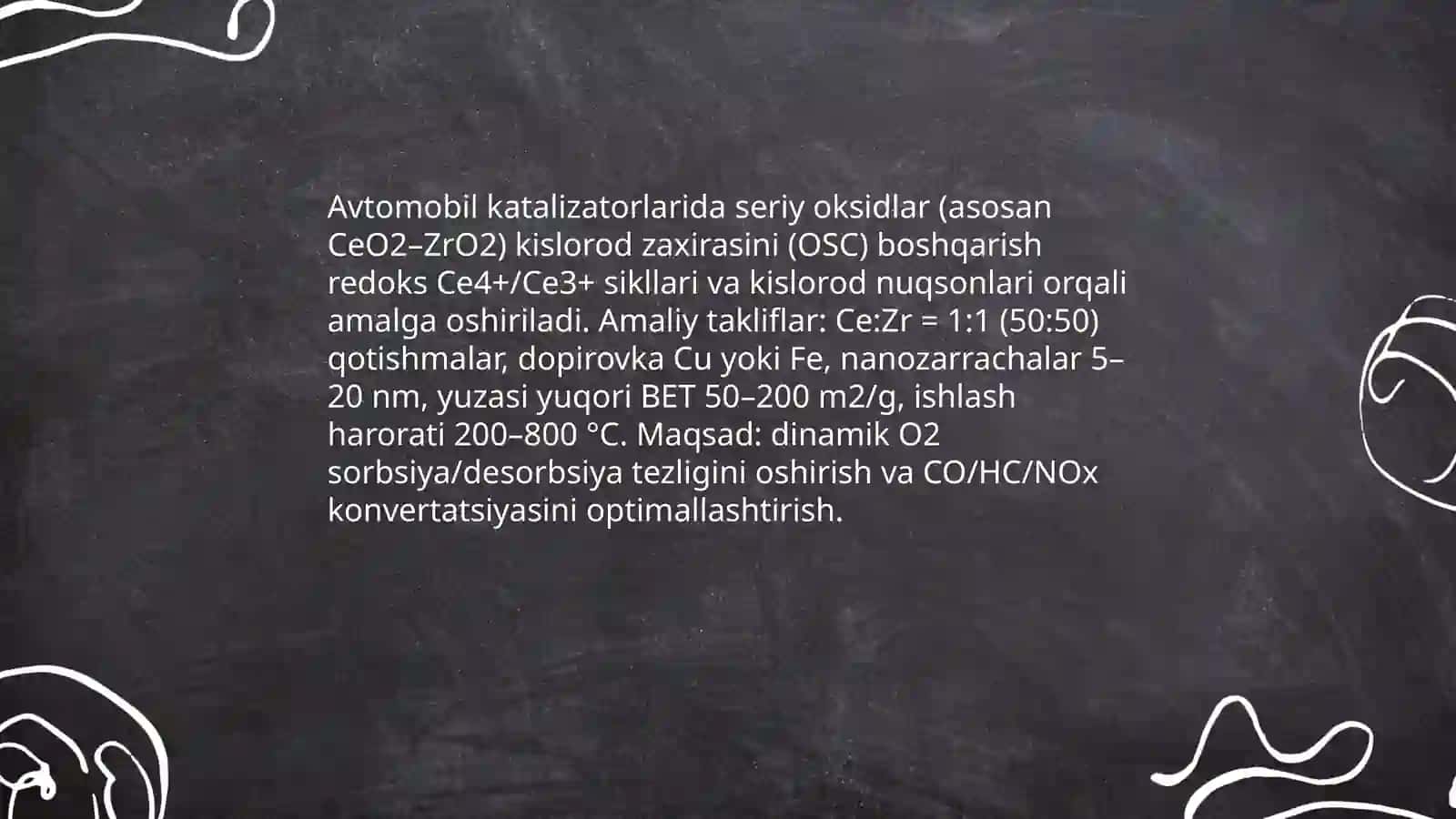 Seriy oksidlari va avtomobil katalizatorlaridagi oʻrni 4
