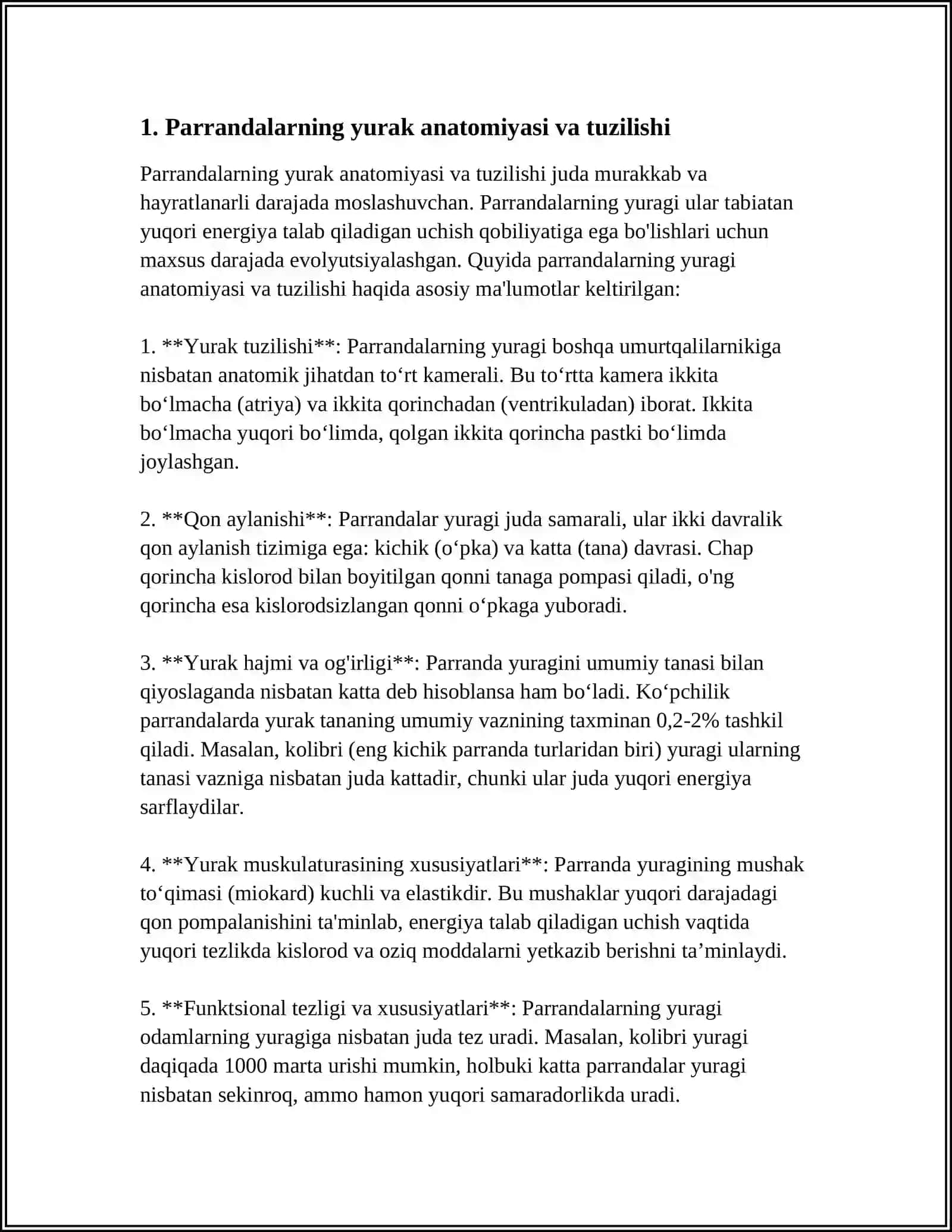 PARRANDALARNING YURAK VA QON TOMIRLARI FIZIOLOGIYASI 4