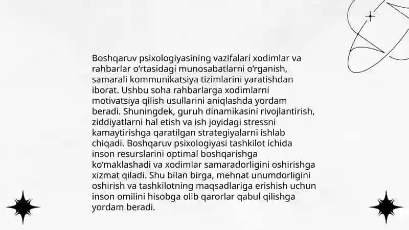 Boshqaruv psixologiyasi fanining maqsadi vazifalari va muammolari 4