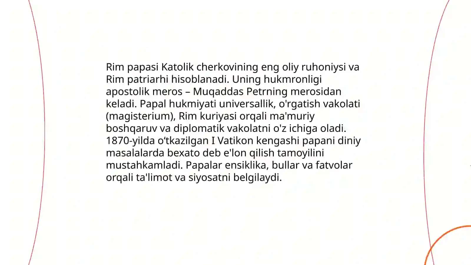 Xristianlikning asosiy yonalishlari: katolitsizmning asosiy g'oyalari va o'ziga hos hususiyatlari 4