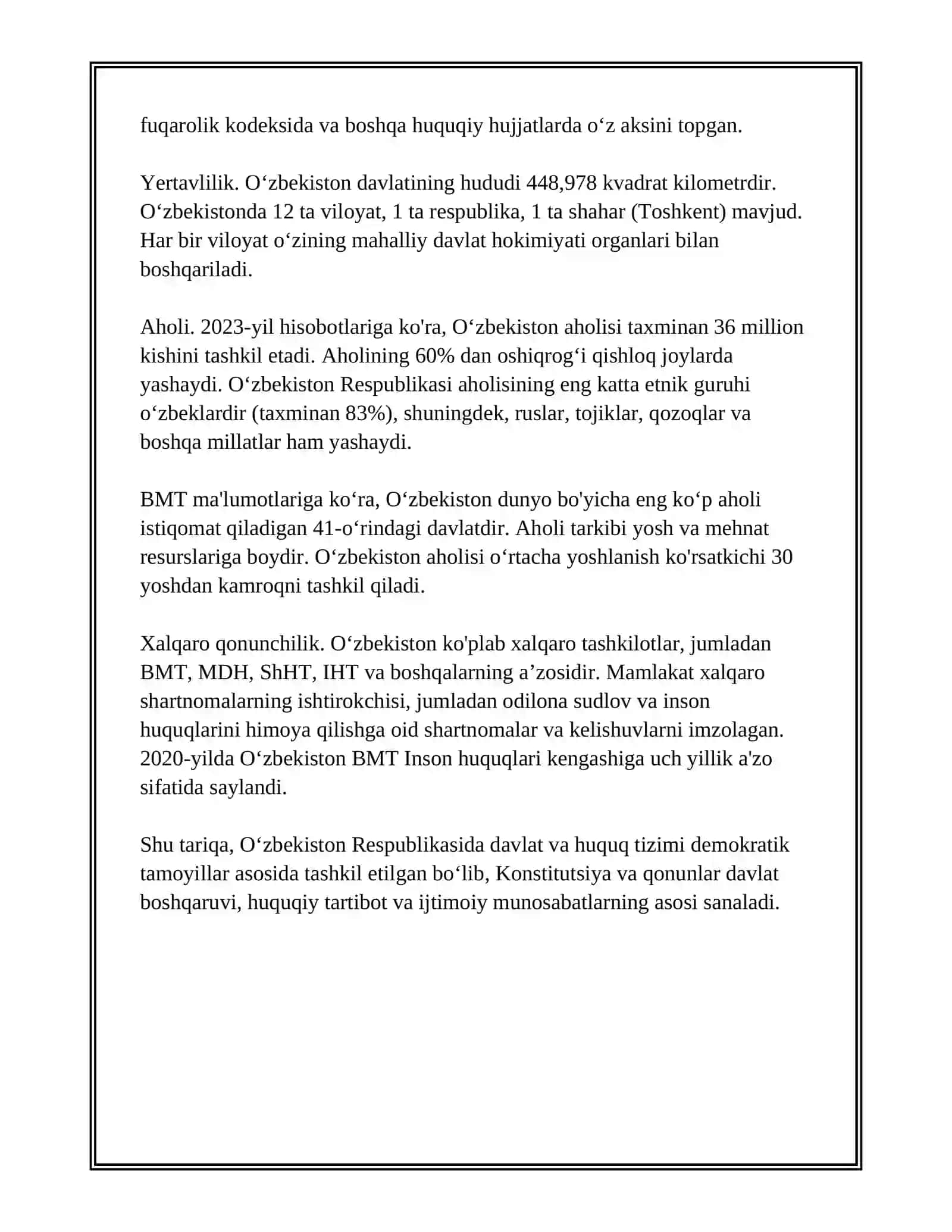 O‘ZBEKISTONDA DAVLAT VA HUQUQNING PAYDO BO‘LISHI. ILK DAVLAT UYUSHMALARI VA HUQUQI. 4