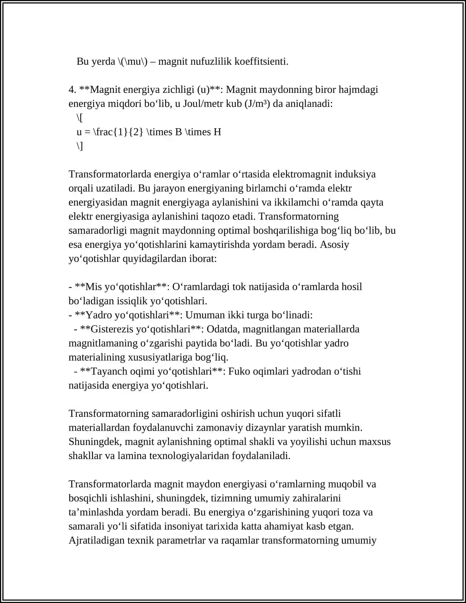 TRANSFORMATORLA. MAGNIT MAYDON ENERGIYASI 4