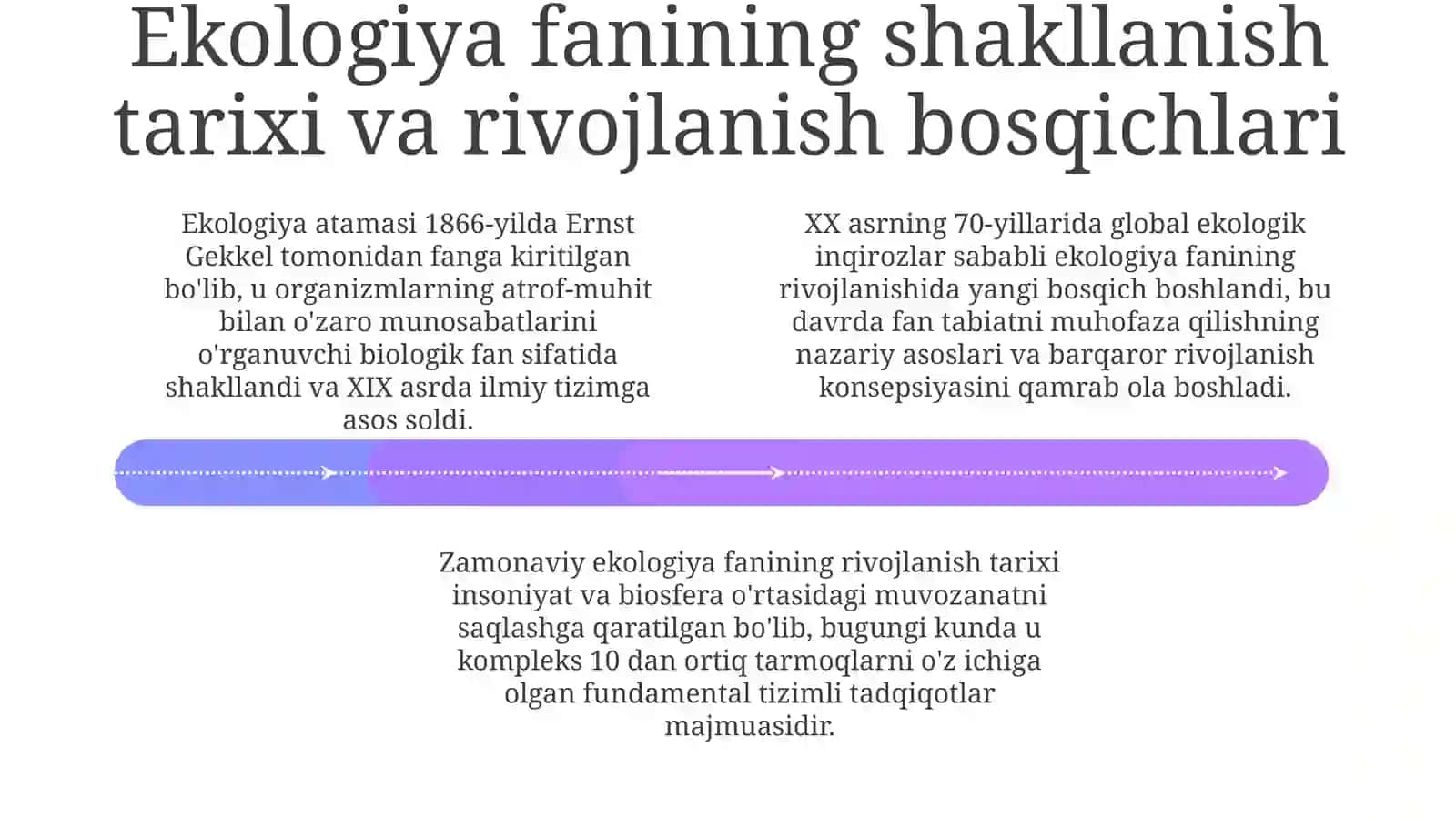 Ekologiyava atrof muhit muhofazasi fanining predmeti, maqsadlari va vazifasi 4
