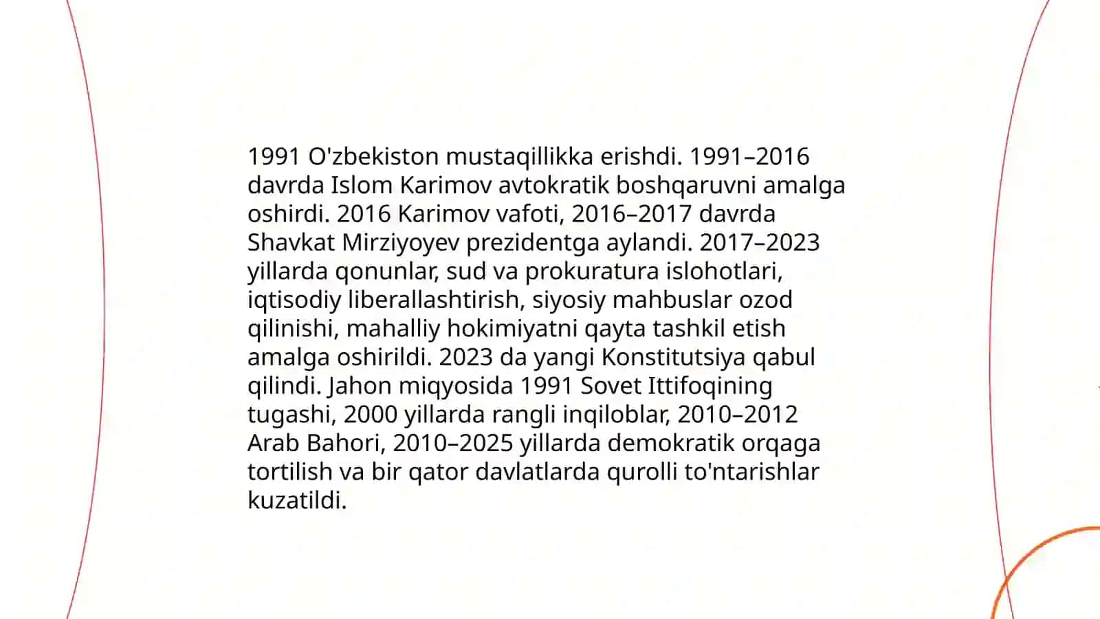 O'zbekistonda va Jahonda yuz bergan o'zgarishlar 4