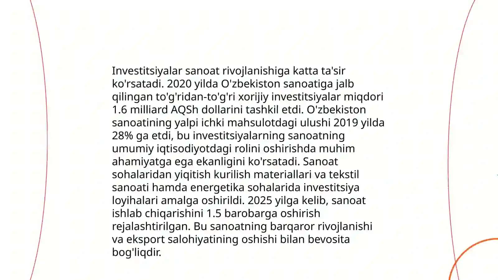 O'zbekiston iqtisodiyotini rivojlantirishda investitsiyalarning ahamiyati 4