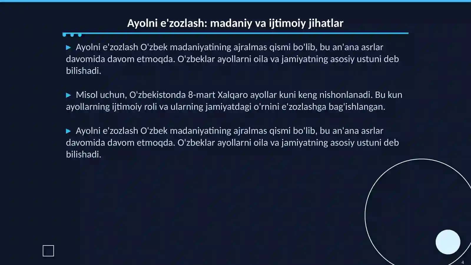 Ayolini e'zozlagan yurt 4
