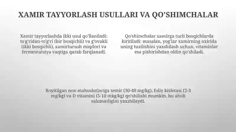 Boyitilgan baton mahsulotlarini ishlab chiqarishning texnologik jarayonlari 4