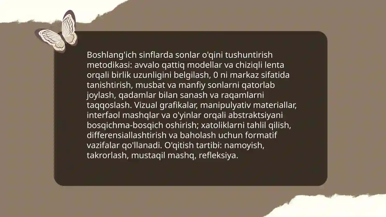 Matematikaga ixtisoslashtirilgan boshlang'ich sinflarda sonlar o'qi va uni o'rgatish metodikasi 4